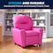 Flash Furniture Kids Recliner, 25" to 39" x 28", Upholstery Color: Pink, Frame Material: Hardwood, Plastic BT-7950-KID-HOT-PINK-GG - alternate 2
